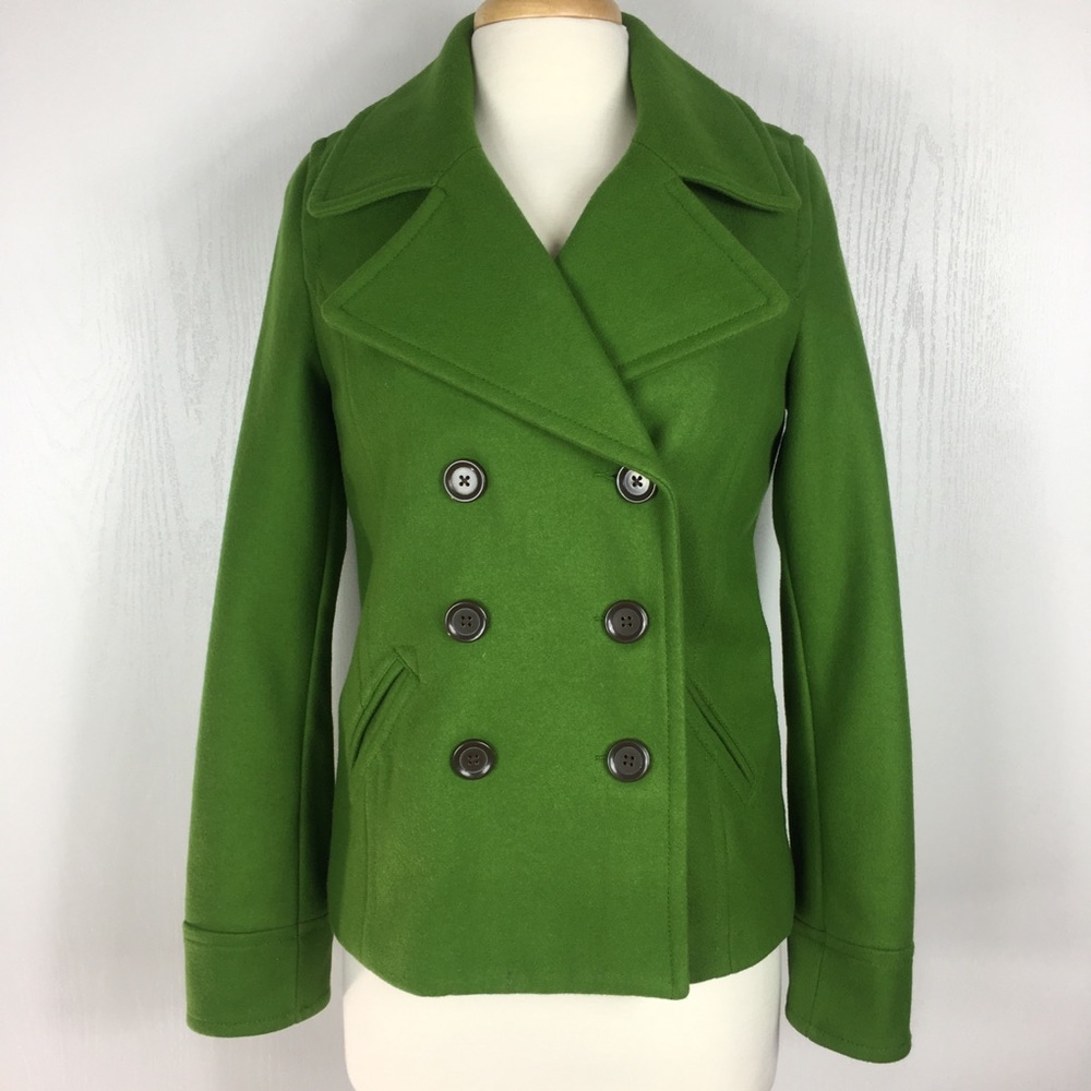 Old Navy Green Double-Breasted Pea Coat